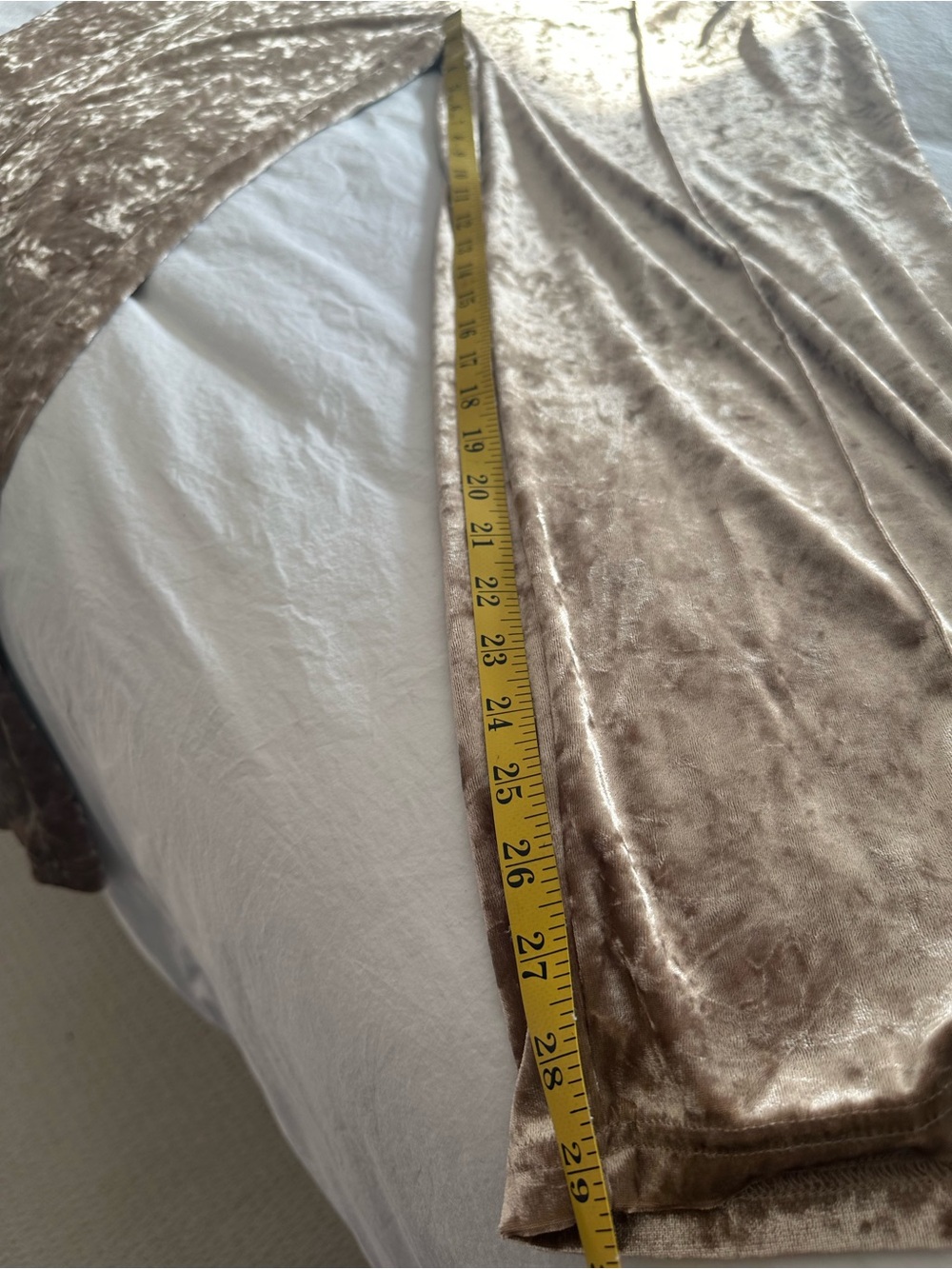 Serra champagne-gold crushed velvet pants, size 14 - Picture 7 of 12